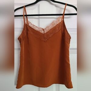 Dynamite Brown Lace Camisole Sleeveless Top